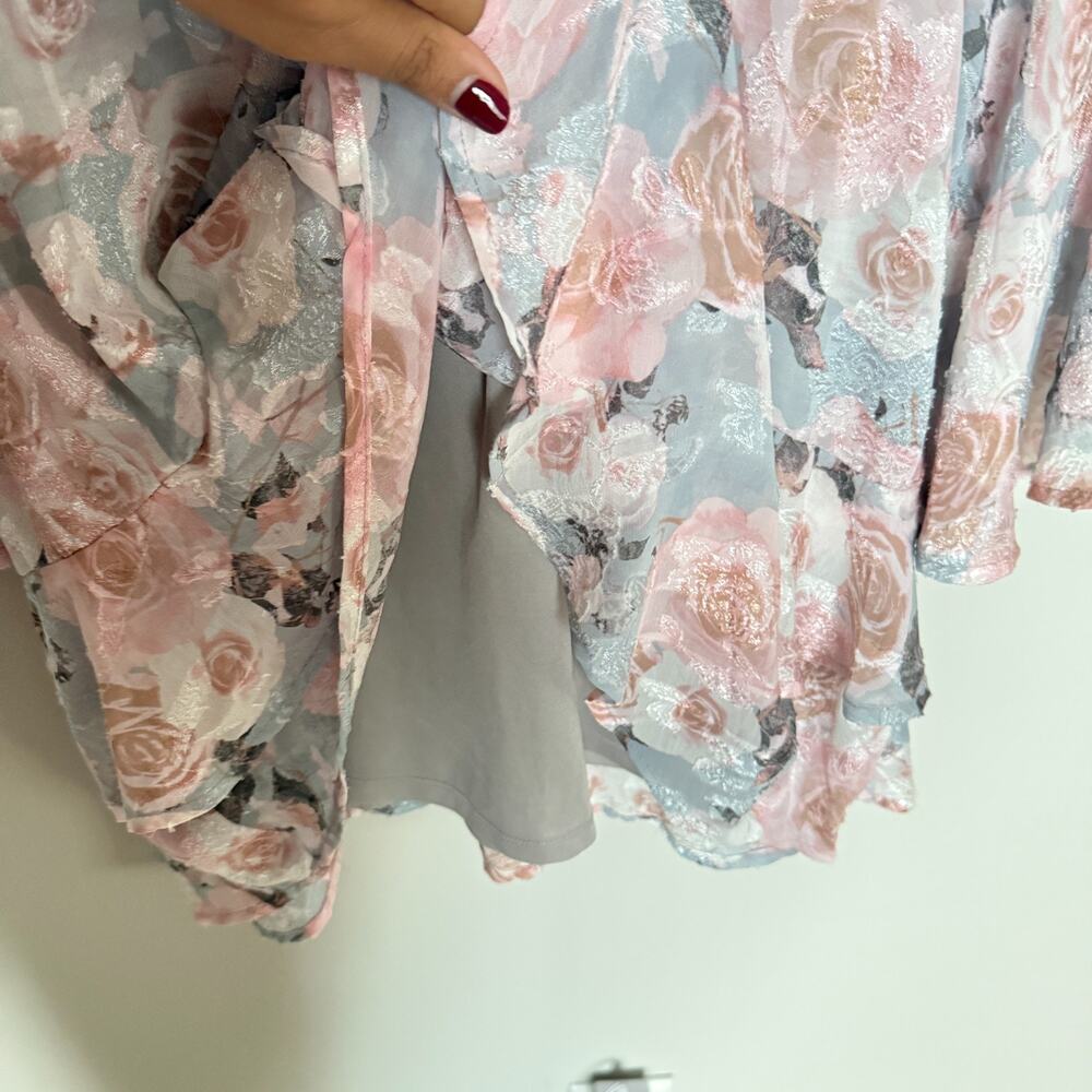 Francesca's Mi Ami Women Bell Sleeve Dress XL Floral Boho Fairy Coquette Cottage - Picture 7 of 9
